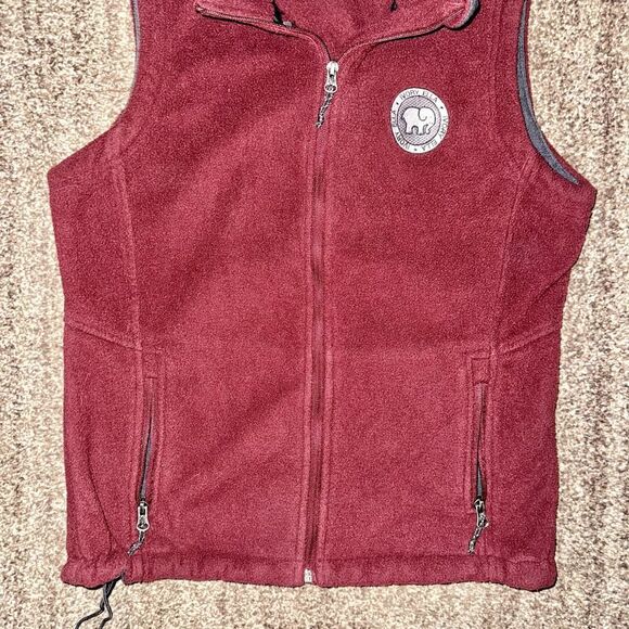 Ivory Ella Women's Maroon Fleece Full Zip Logo Vest - Picture 5 of 7